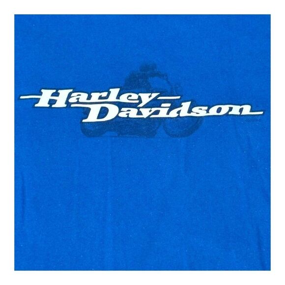 Harley-Davidson Blue Graphic T-Shirt 2XL Hanes Beefy-T Williamsport Maryland XXL - Picture 3 of 6